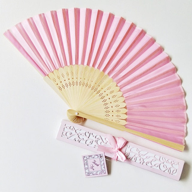30pcs Personalized Folded Hand Silk Fans