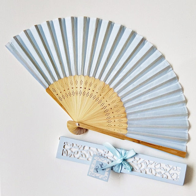 30pcs Personalized Folded Hand Silk Fans