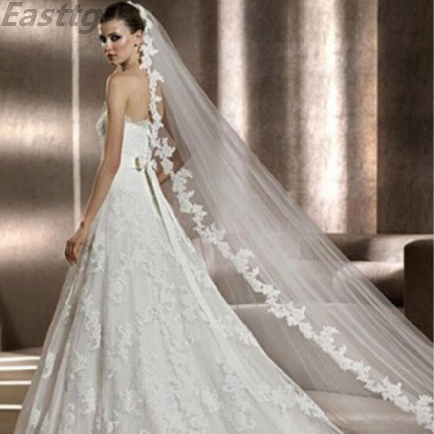 White/Ivory Wedding Veil Lace Cathedral