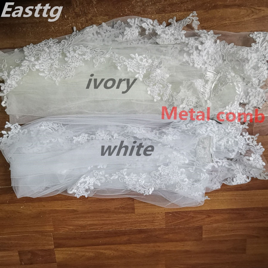 White/Ivory Wedding Veil Lace Cathedral