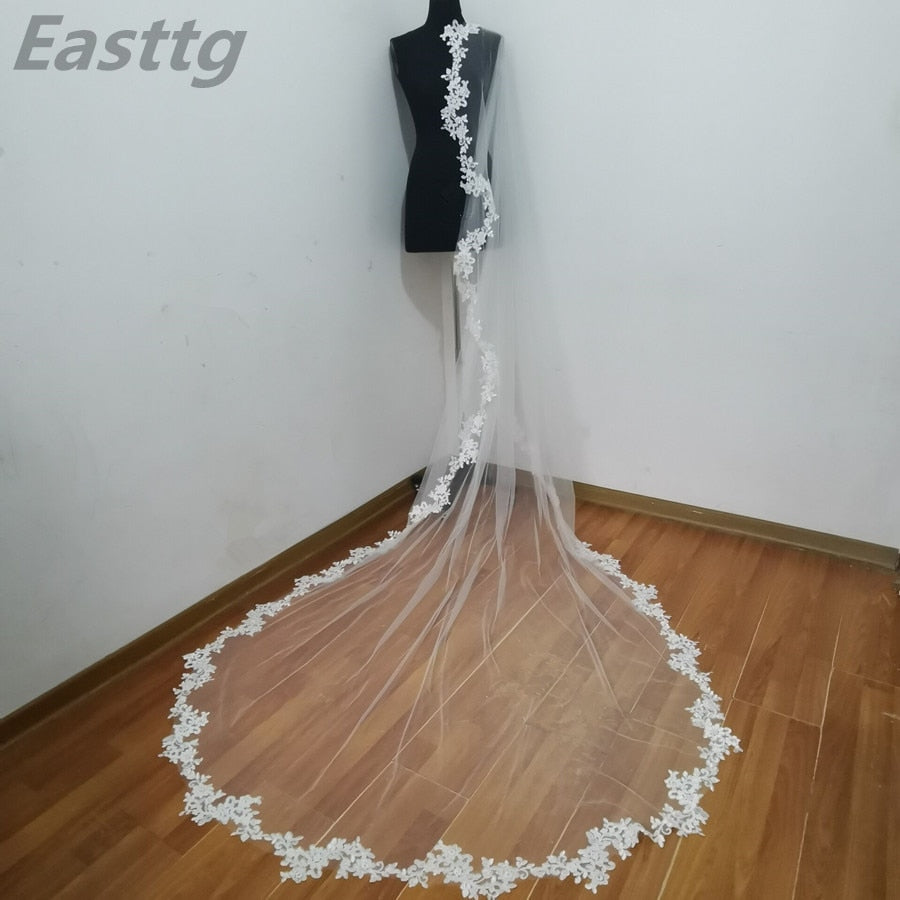 White/Ivory Wedding Veil Lace Cathedral