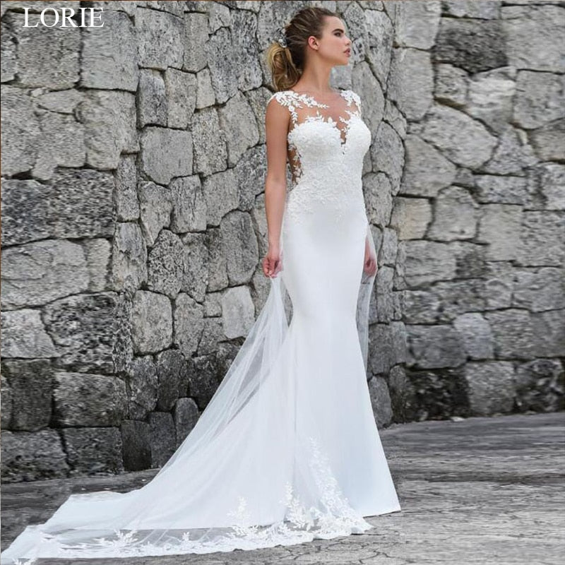 Mermaid Wedding Dress Lace Appliques