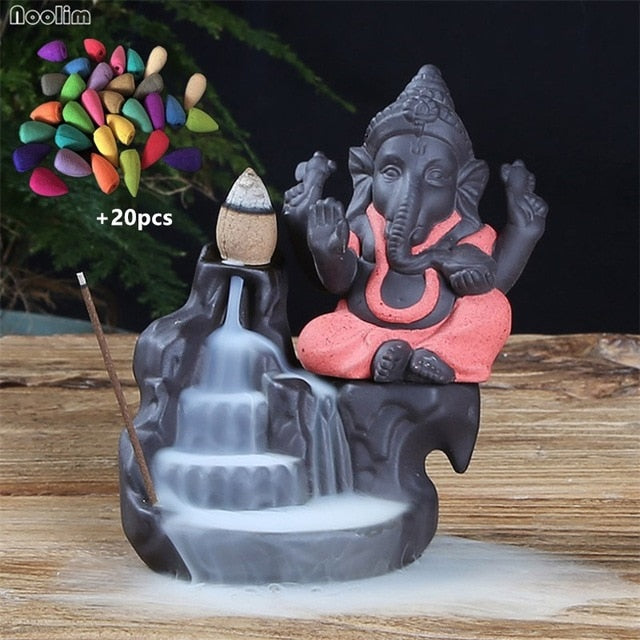 Ceramic Elephant Incense Burner Decor