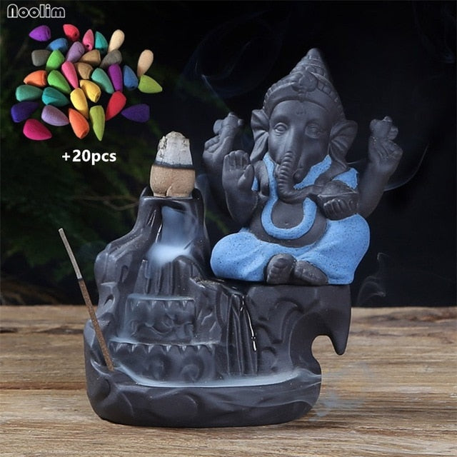 Ceramic Elephant Incense Burner Decor