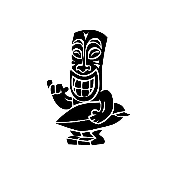 Aloha Tiki Surf Decal Vinyl Car Sticker Funny