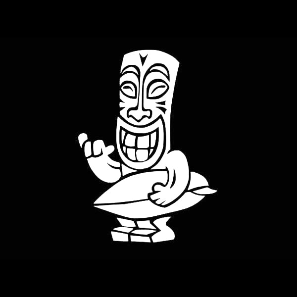 Aloha Tiki Surf Decal Vinyl Car Sticker Funny