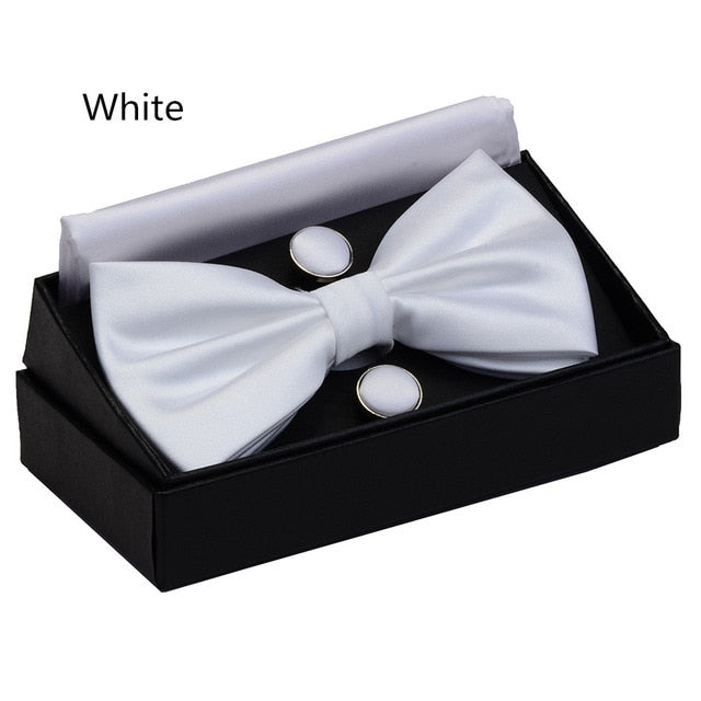 Double Fold Bowties Hanky Cufflinks Gift