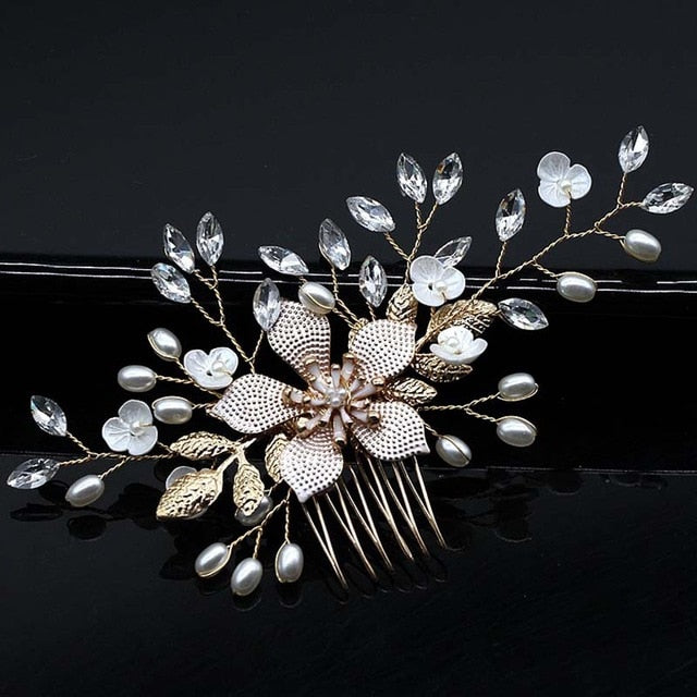 Hair Accessories Combs Bride Pearls Flowers