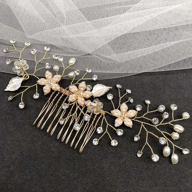 Hair Accessories Combs Bride Pearls Flowers
