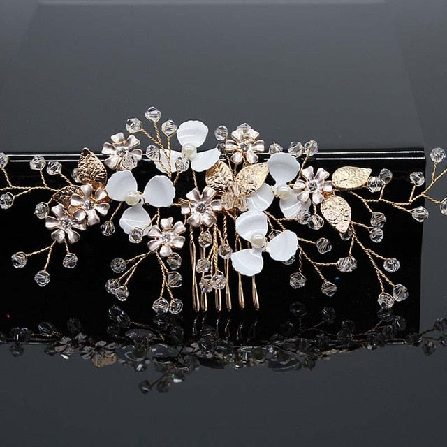 Hair Accessories Combs Bride Pearls Flowers