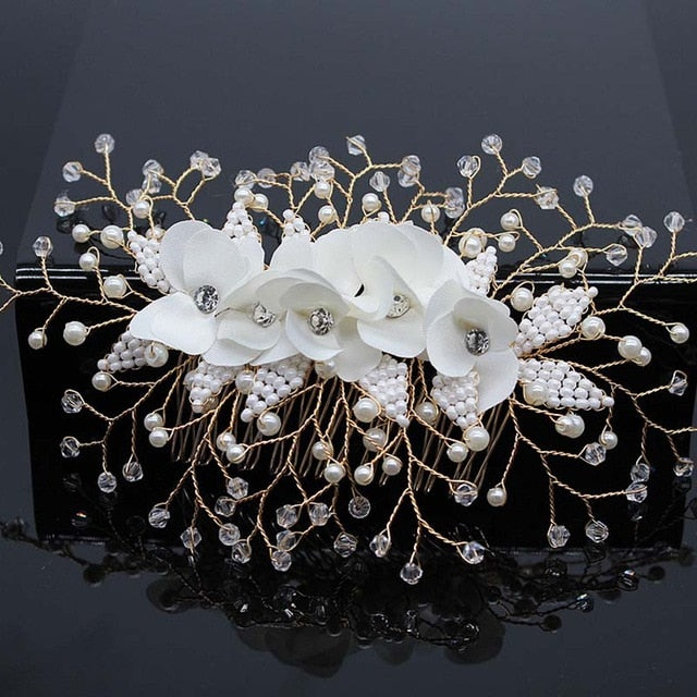 Hair Accessories Combs Bride Pearls Flowers
