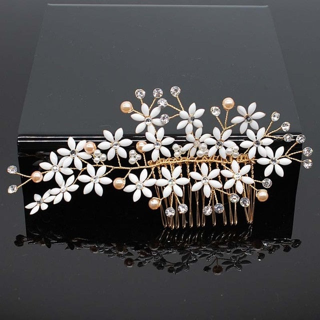 Hair Accessories Combs Bride Pearls Flowers