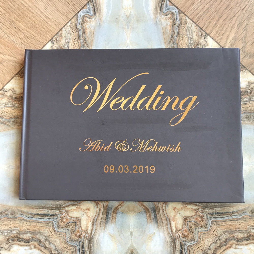 Personalized Gray Wedding Guestbook