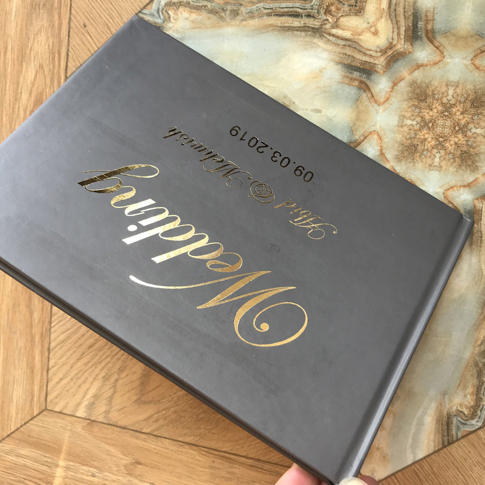 Personalized Gray Wedding Guestbook