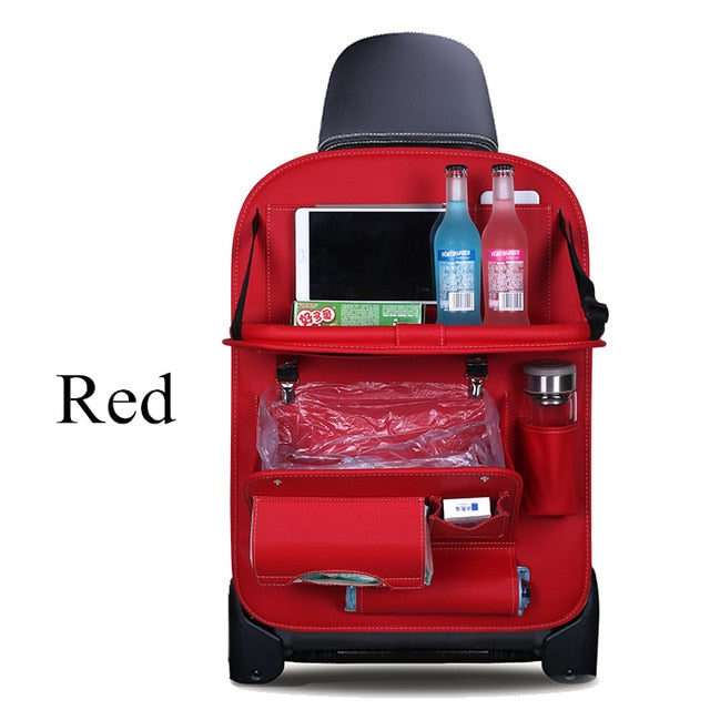 Leather Car Back Seat Table Organizer