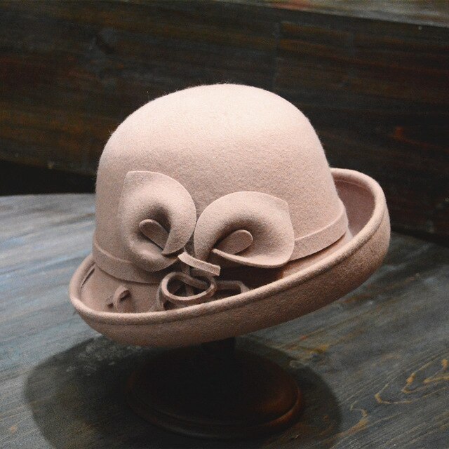 Women Floral Vintage Cloche Bucket Winter Hat