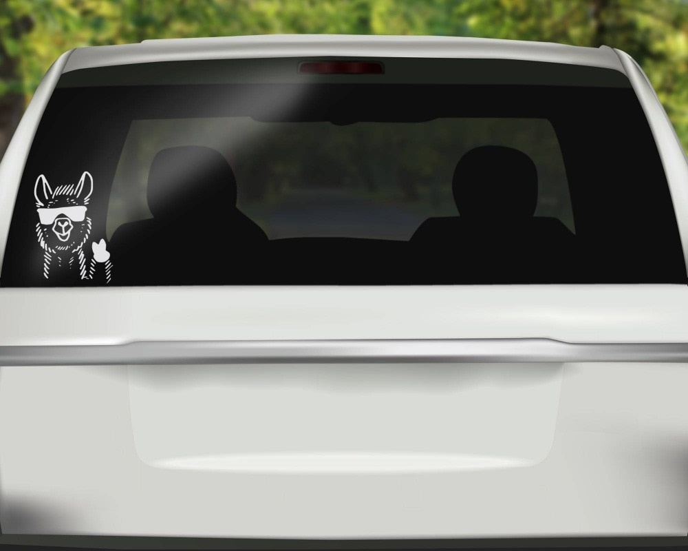 Thumbs Up Car Sticker Funny Llama Car Decal