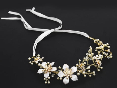 Rose Gold Pearl Crystal Hairband