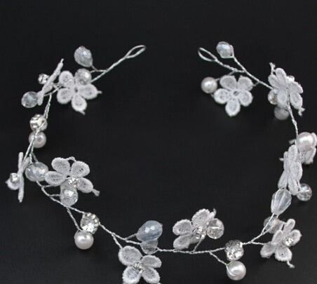 Rose Gold Pearl Crystal Hairband