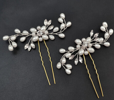 Rose Gold Pearl Crystal Hairband
