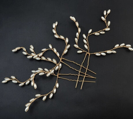 Rose Gold Pearl Crystal Hairband