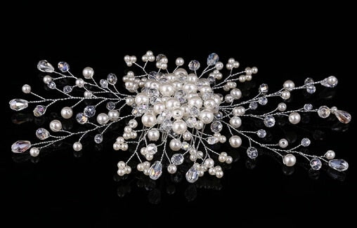 Rose Gold Pearl Crystal Hairband