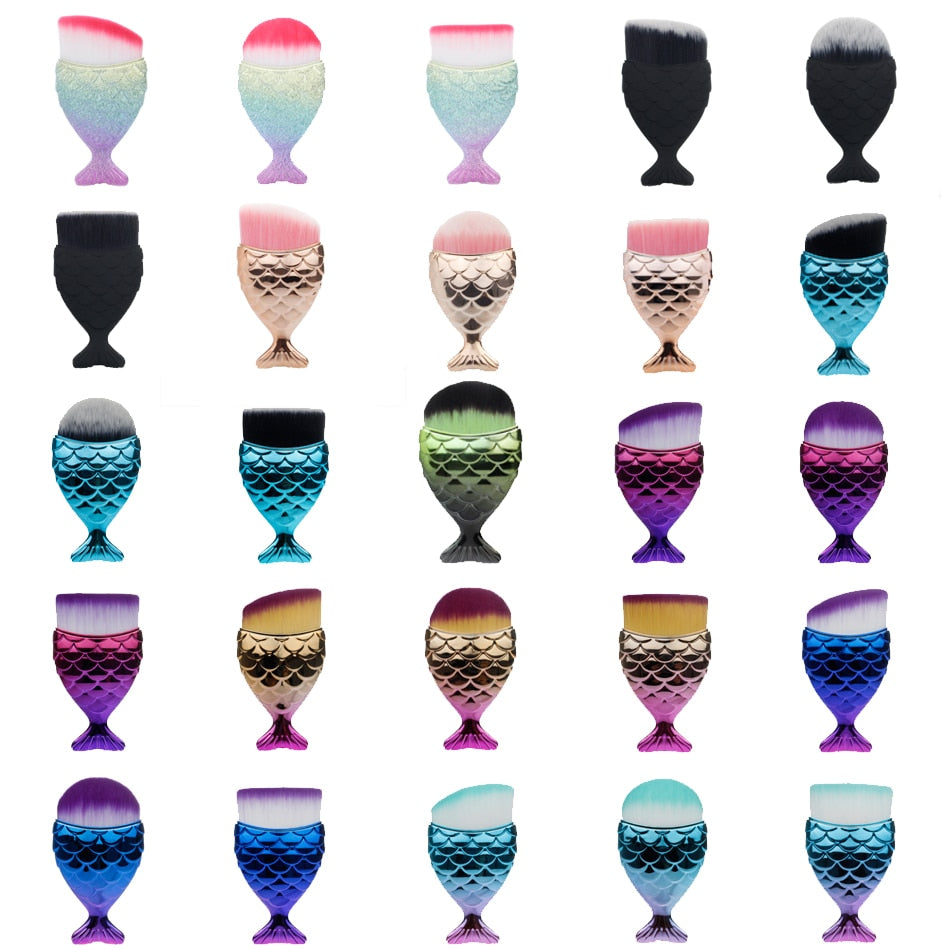 1-Piece Unique Mermaid Shaped Makeup Brush- Professional Use