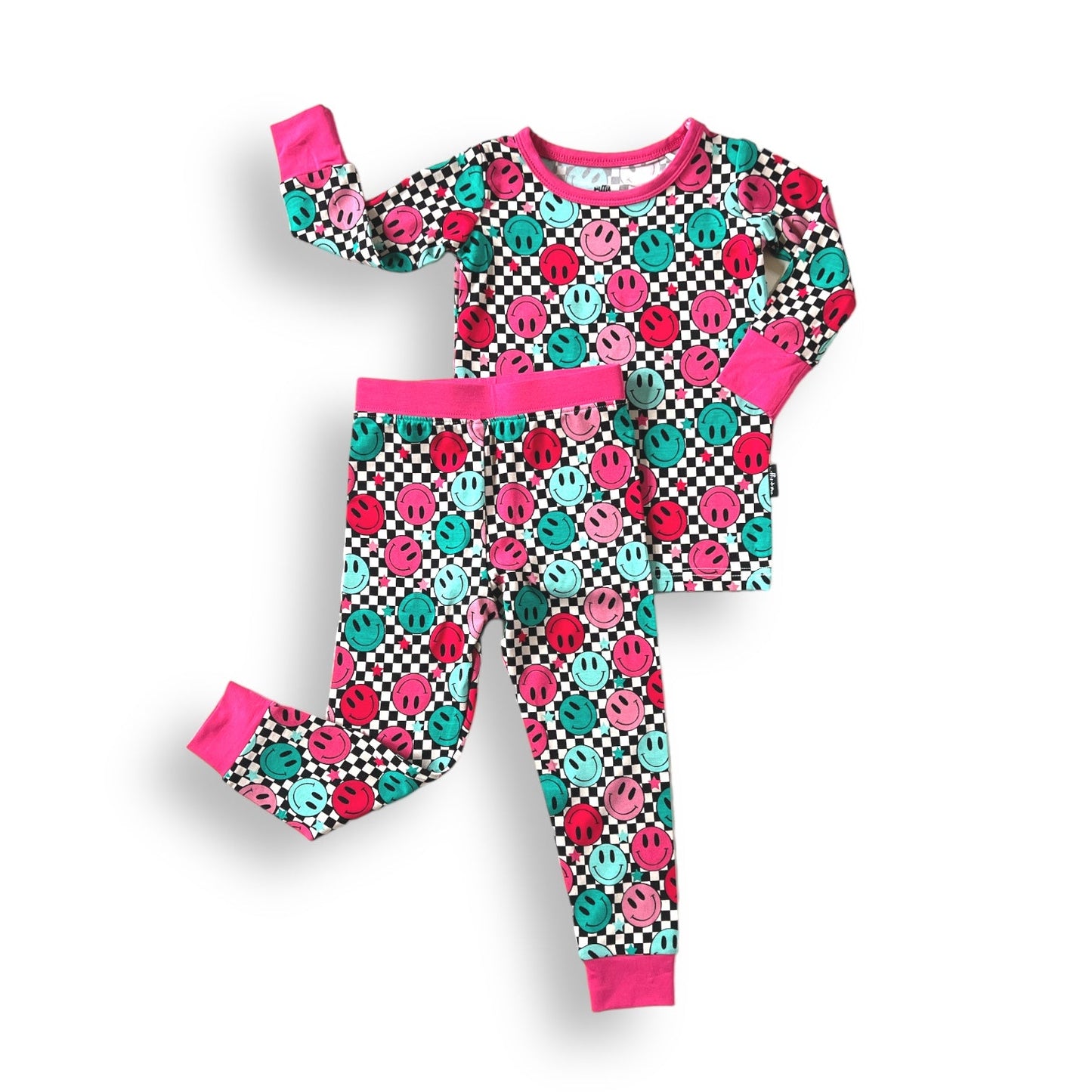 TWO PIECE SET- Pink Check Smile