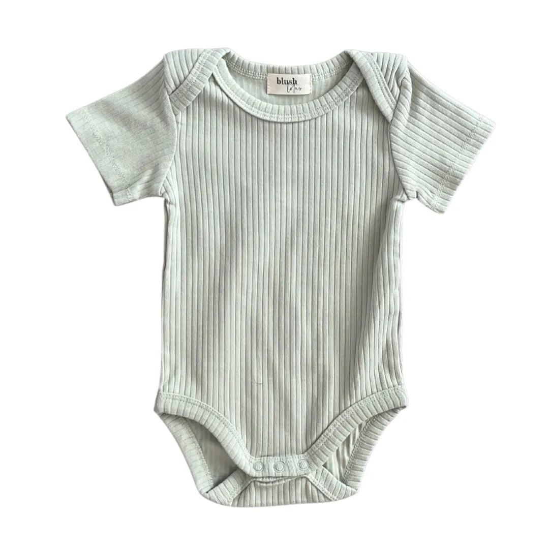 Ribbed Bodysuit - SHORT SLEEVE - Pistachio