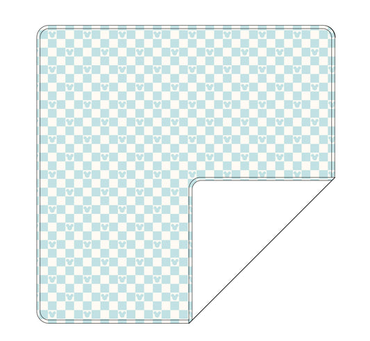 Beach Blue Mouse Checker - Lightweight Blanket