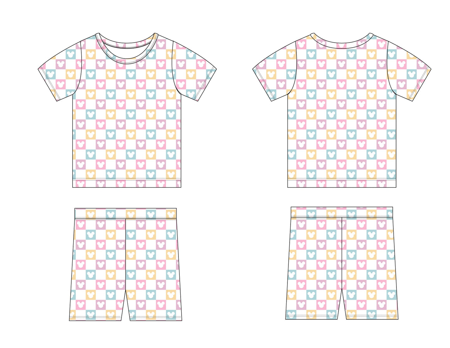 Summer Mouse Checker - Short Set