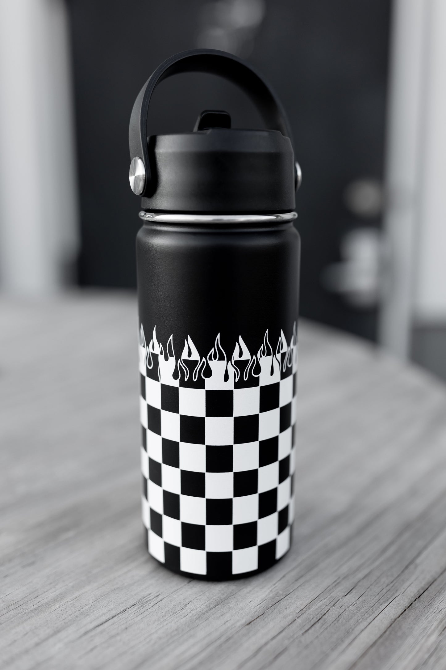 Checker Flame 16 Oz Water Bottle