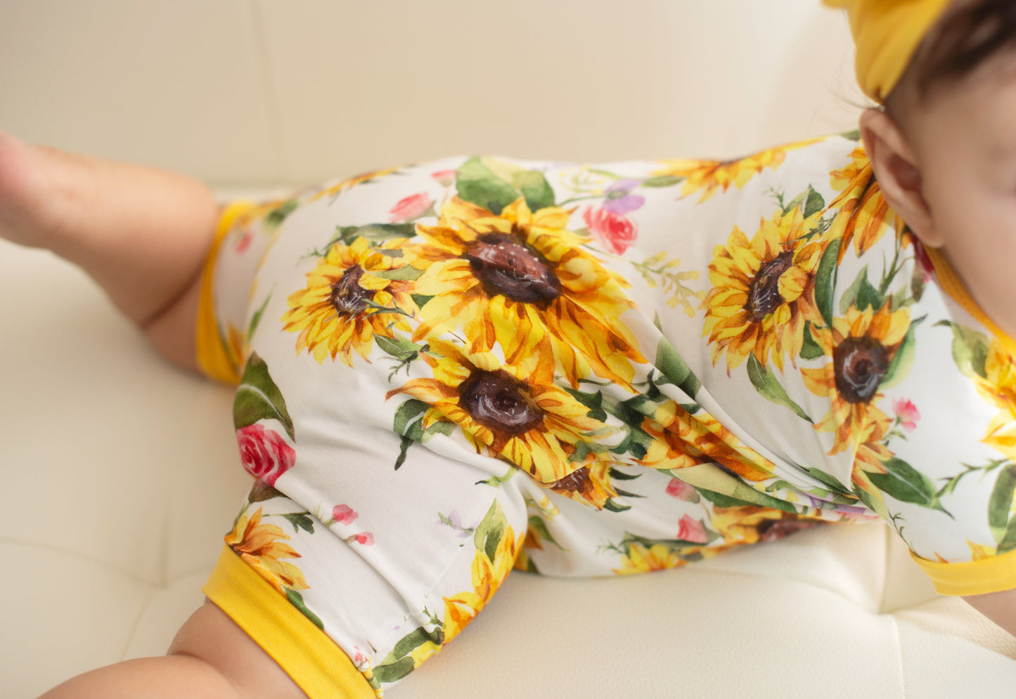 Suns and Roses (Sunflowers) Short Sleeve Romper