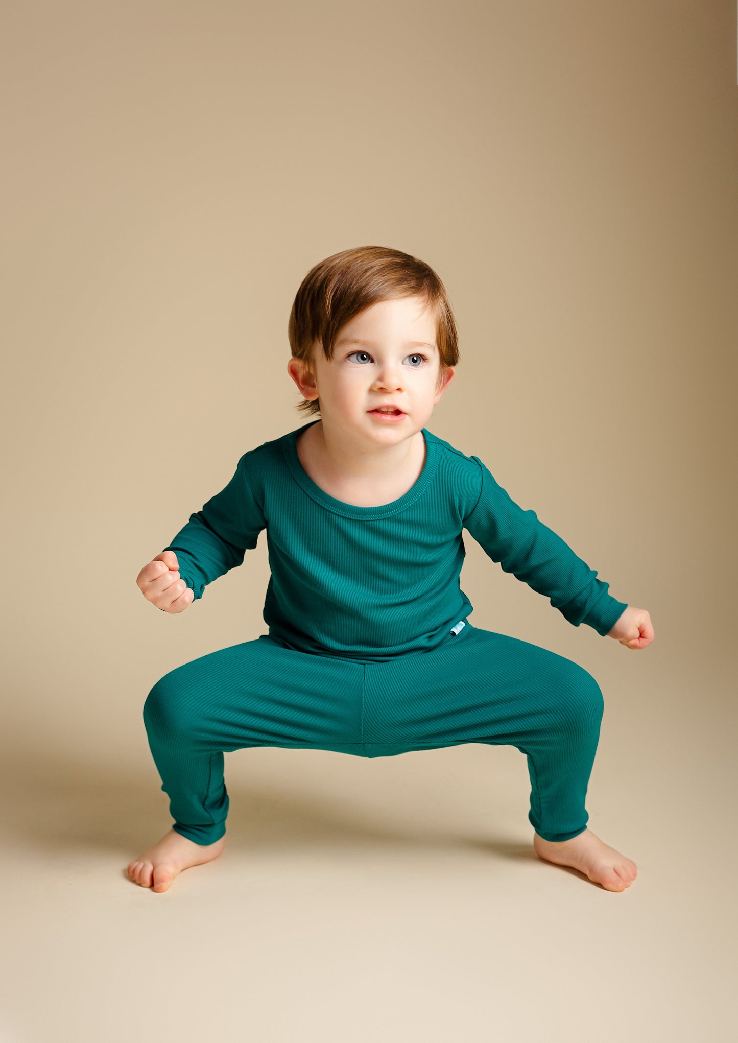 The Real Teal Ribbed Long Sleeve PJ's