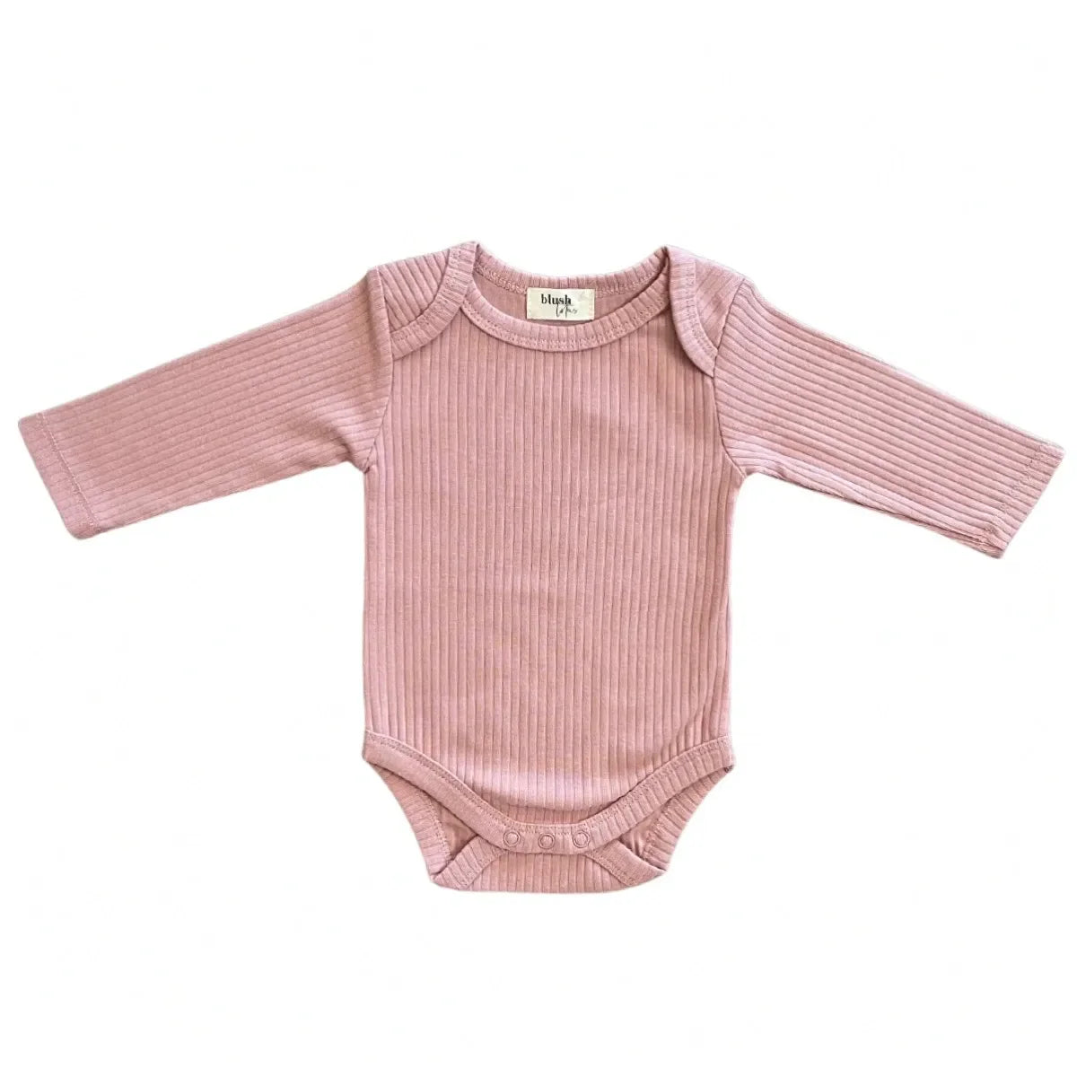 Ribbed Bodysuit - LONG SLEEVE - Dusty Rose