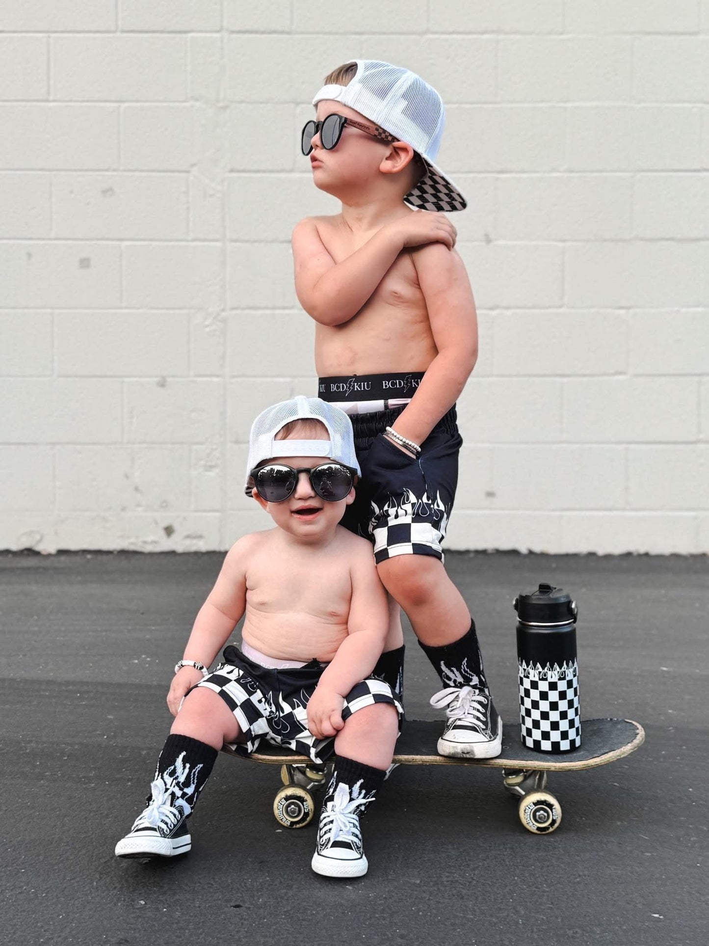 Checker Flame 16 Oz Water Bottle