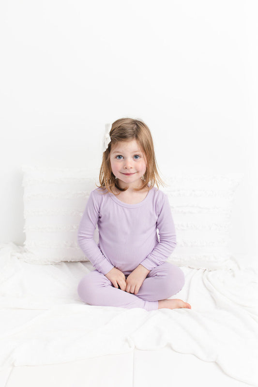 Lavender Ribbed Long Sleeve PJ's