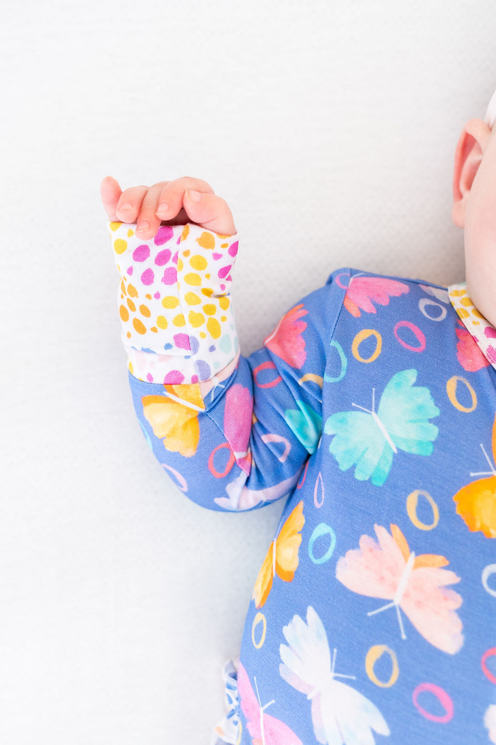 Korrie Butterflies Bamboo Ruffle Convertible Footie