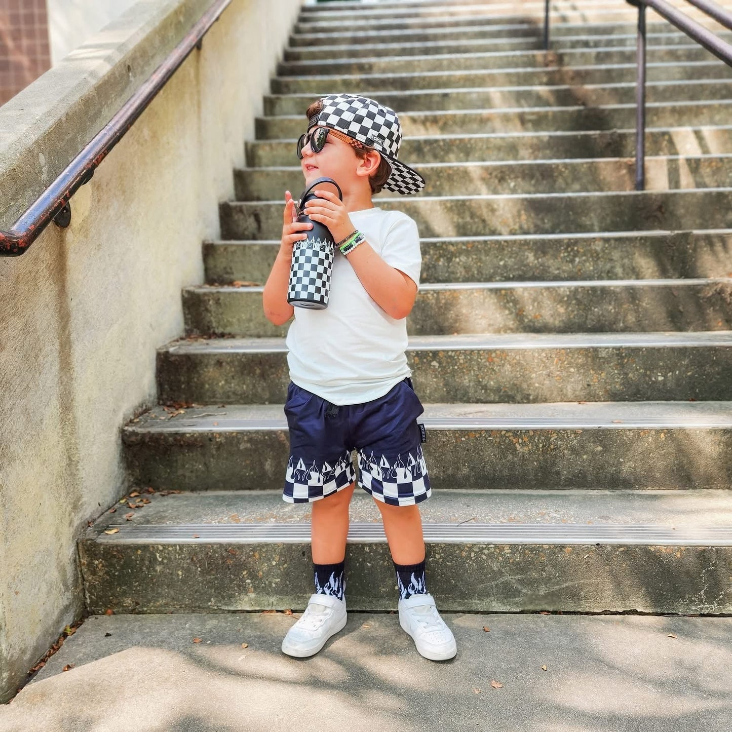 Checker Flame 16 Oz Water Bottle