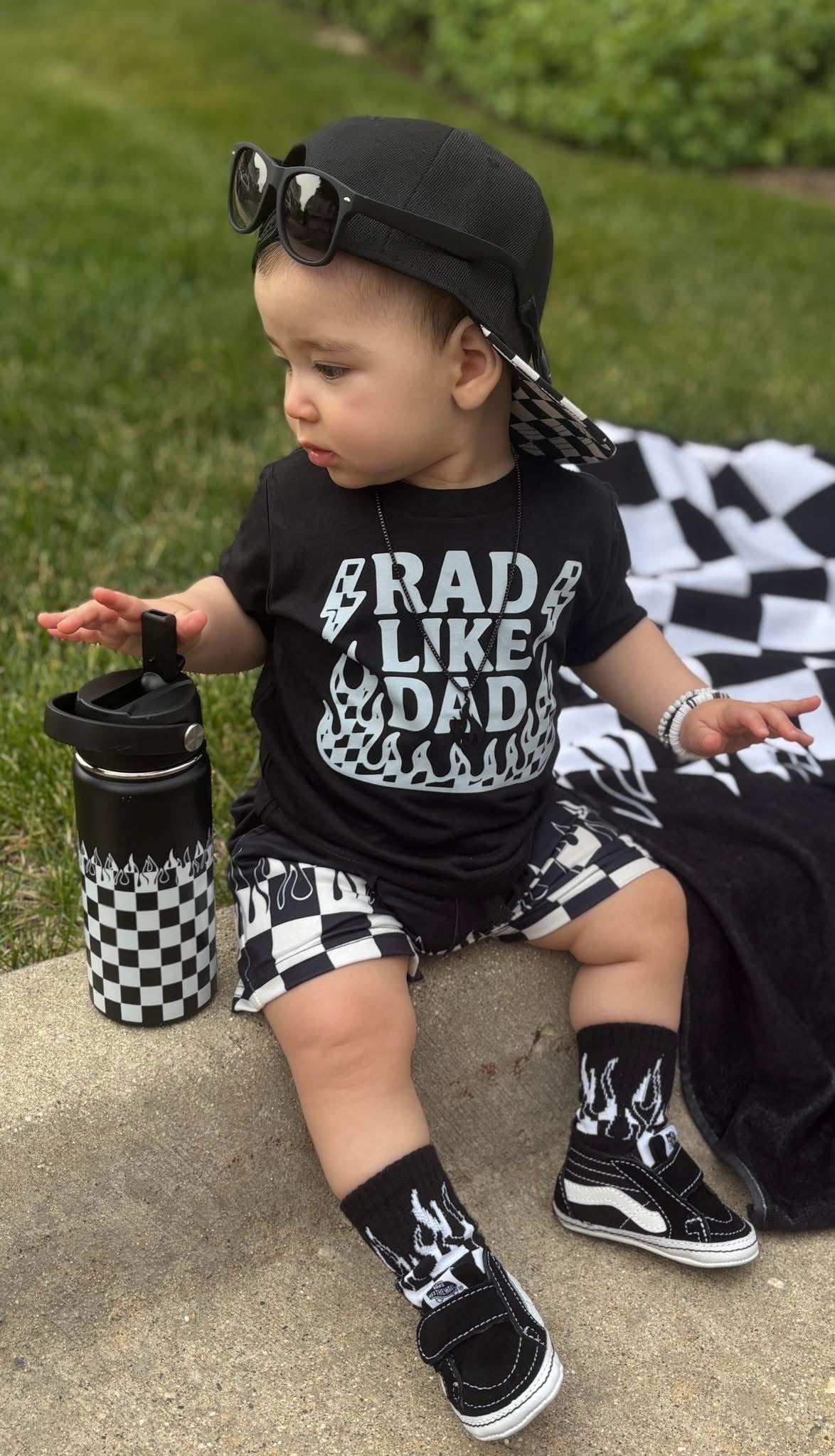 Checker Flame 16 Oz Water Bottle