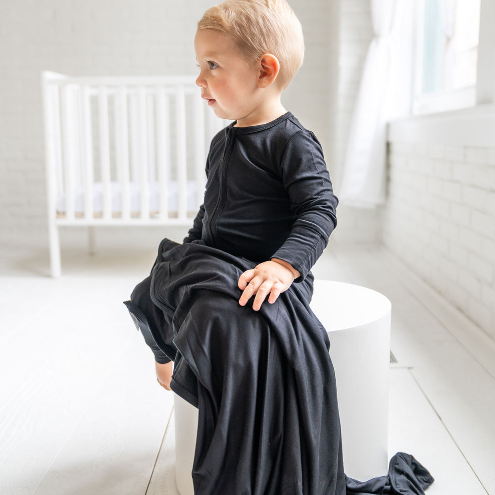Allie Black Bamboo Convertible Footie (2T-4T)