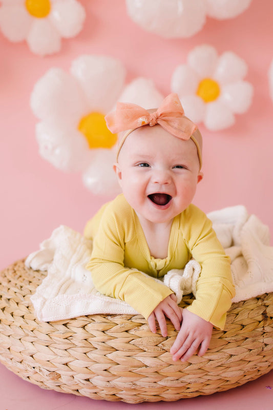 Lemon Meringue (Yellow) Ribbed Romper