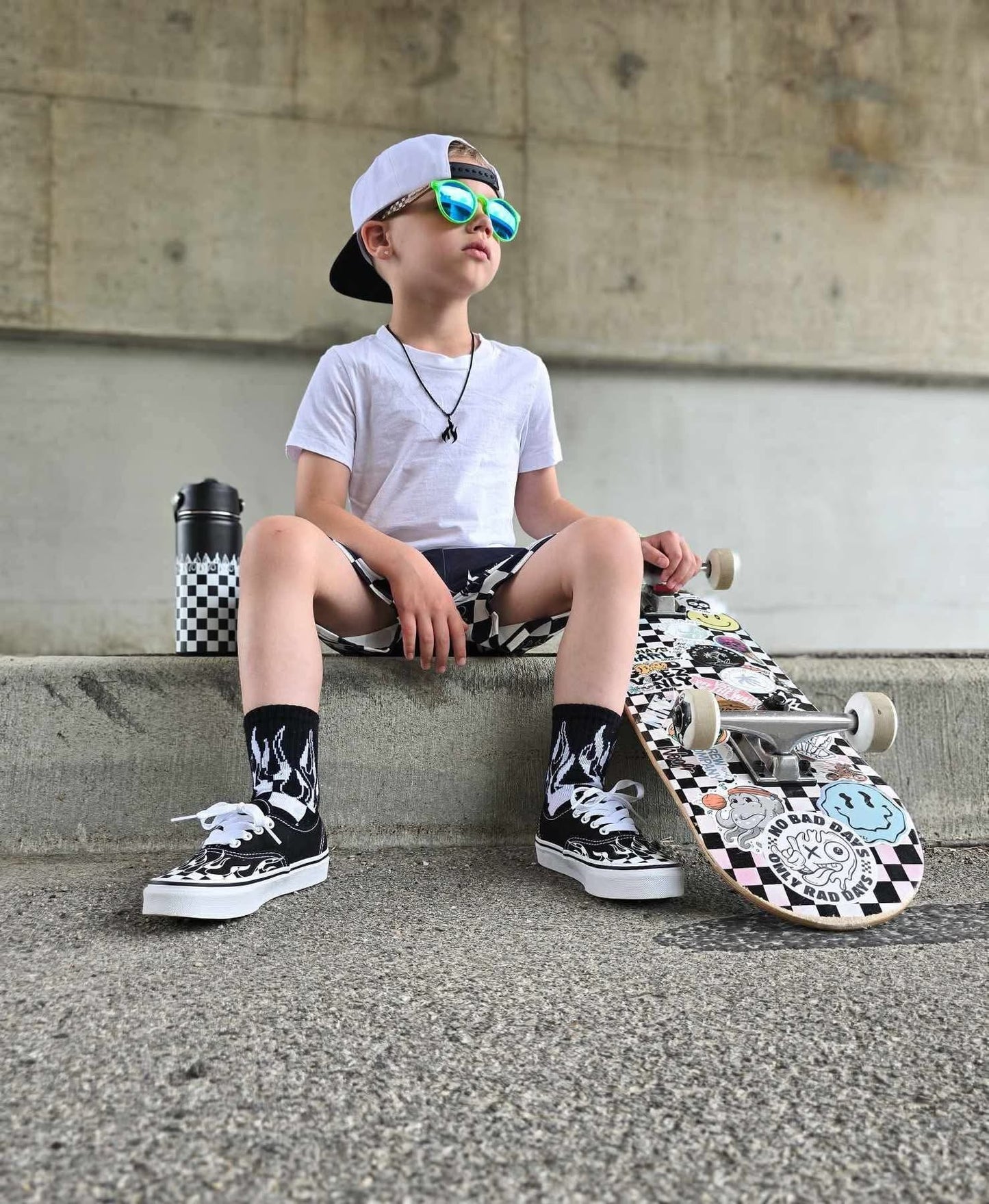 Checker Flame 16 Oz Water Bottle