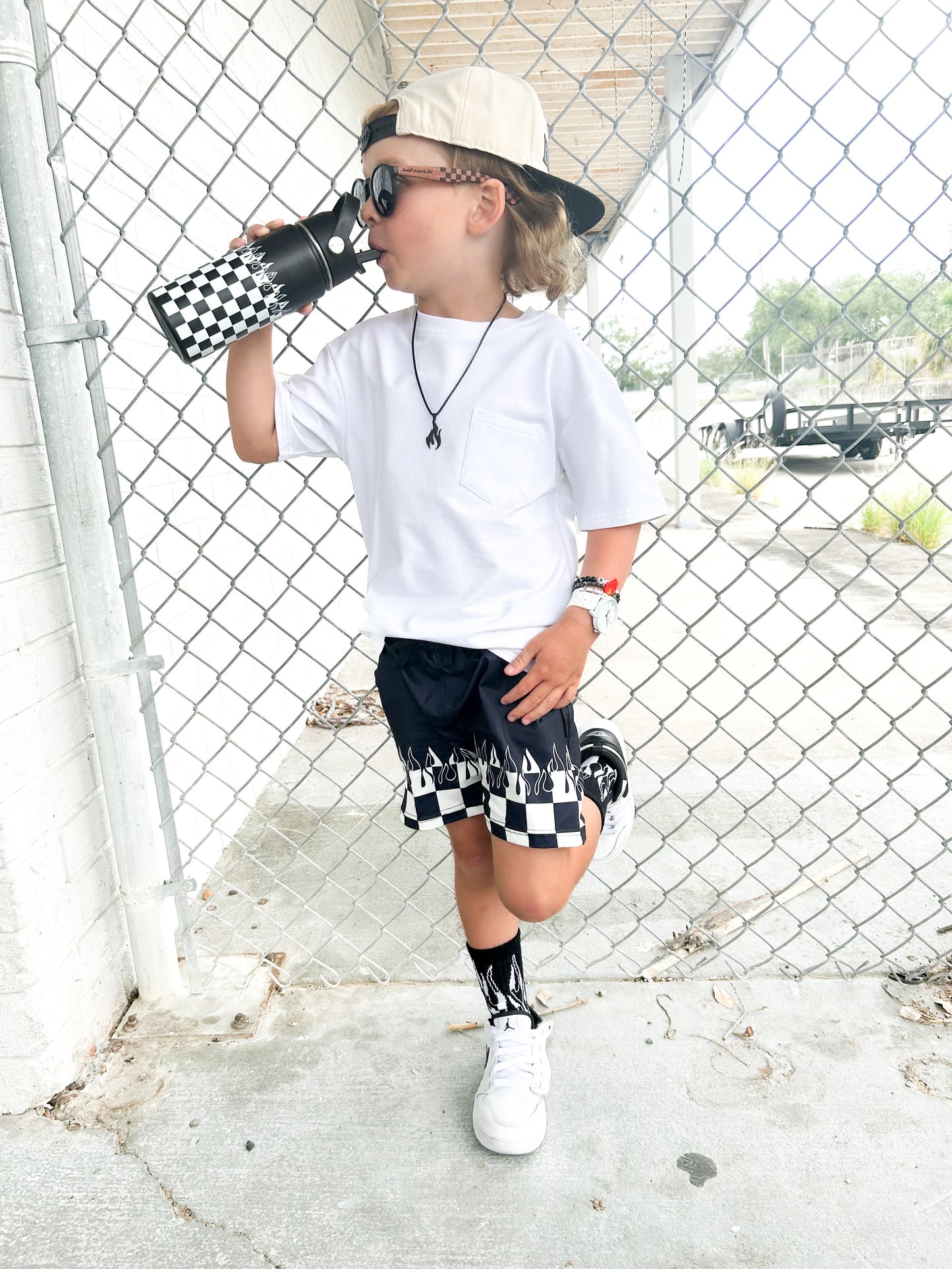 Checker Flame 16 Oz Water Bottle