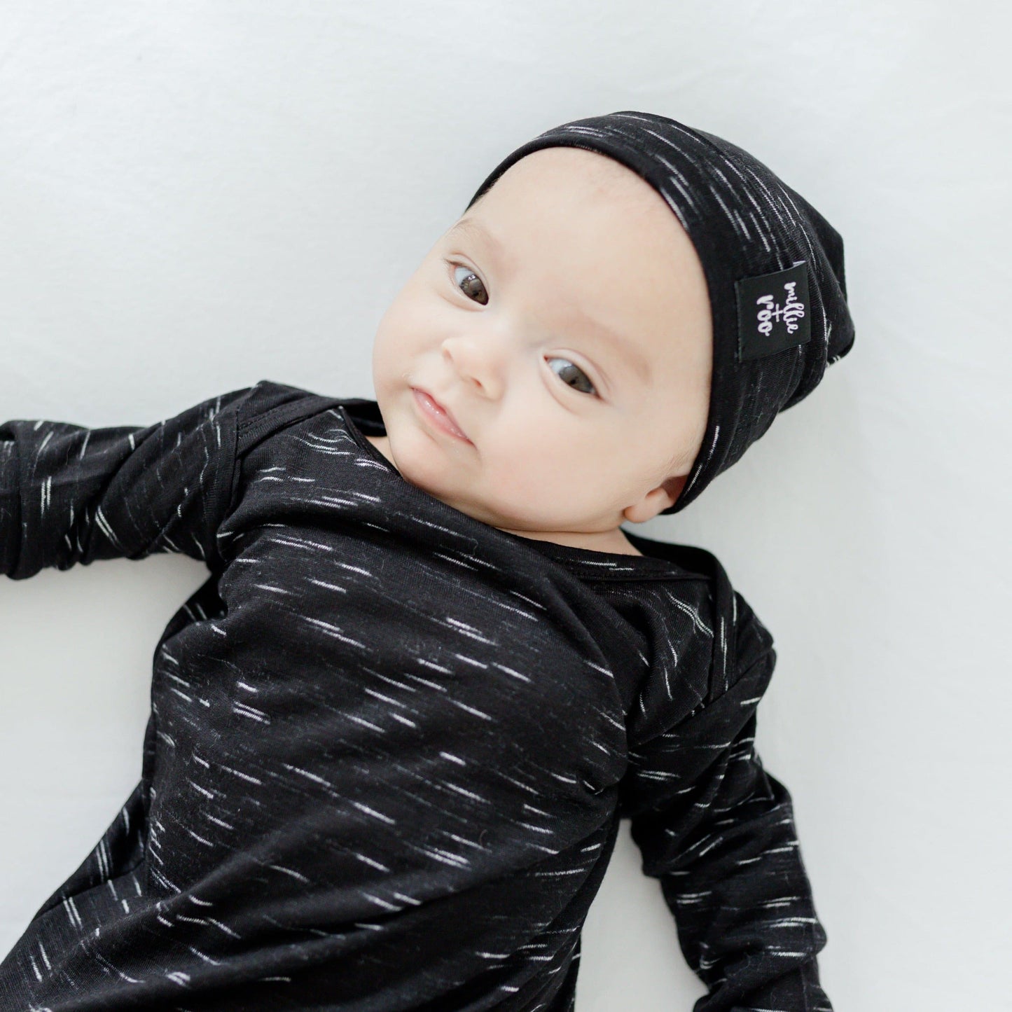 BEANIE- Black Space Slub (matches gown)