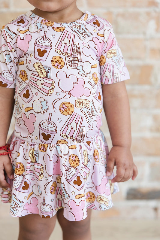 Snacks (PINK) - Bodysuit Dress