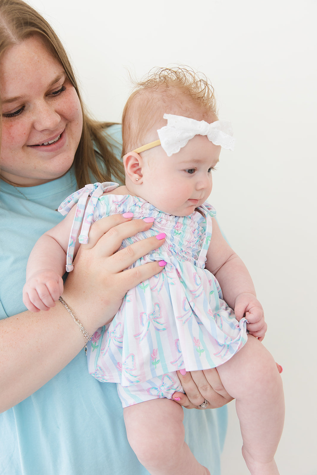 Lila - Smocked Diaper Dress Set