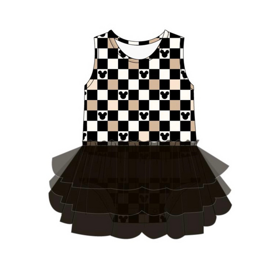 Mouse Checkers (black) | Tutu Bodysuit Dress