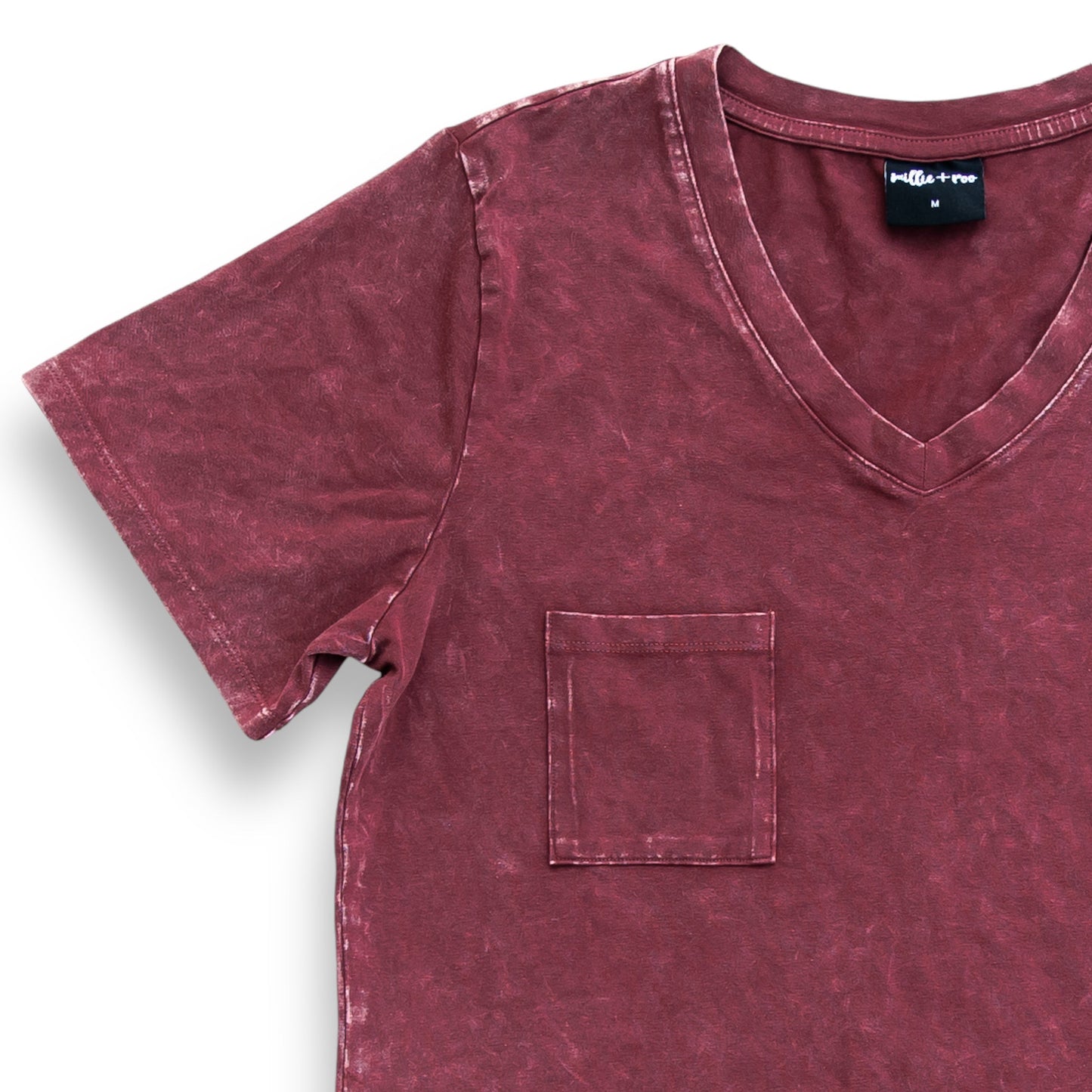 MAMA V-NECK- Oxblood Snow Wash