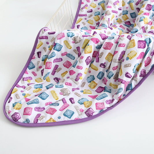 Block Party (Purple) Toddler Quilted Blanket BDLJ